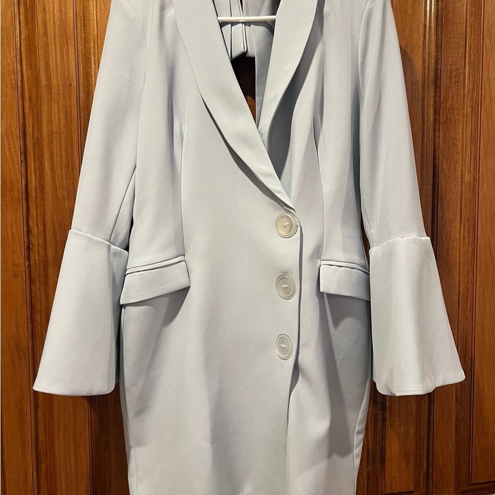 Lavish Alice Women's Light Blue Blazer Dress